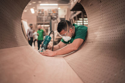 man working in factory