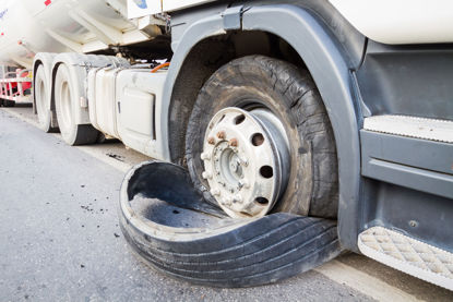 truck with flat tire