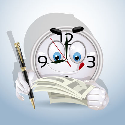 animated clock looking at a planner