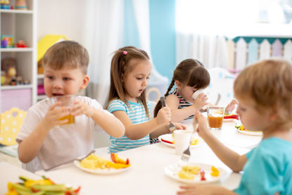 group of children eating